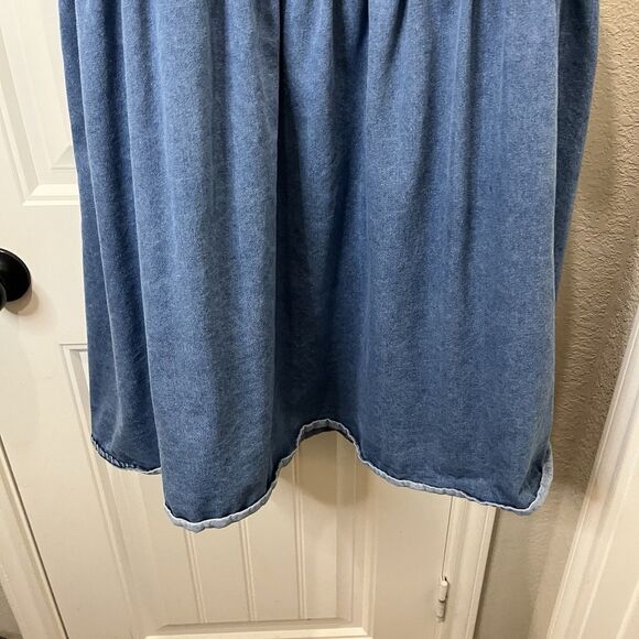 Shein Curve Chambray Blue Jean Denim Button Up Jumper Dress Womens Size 2XL - Picture 8 of 9